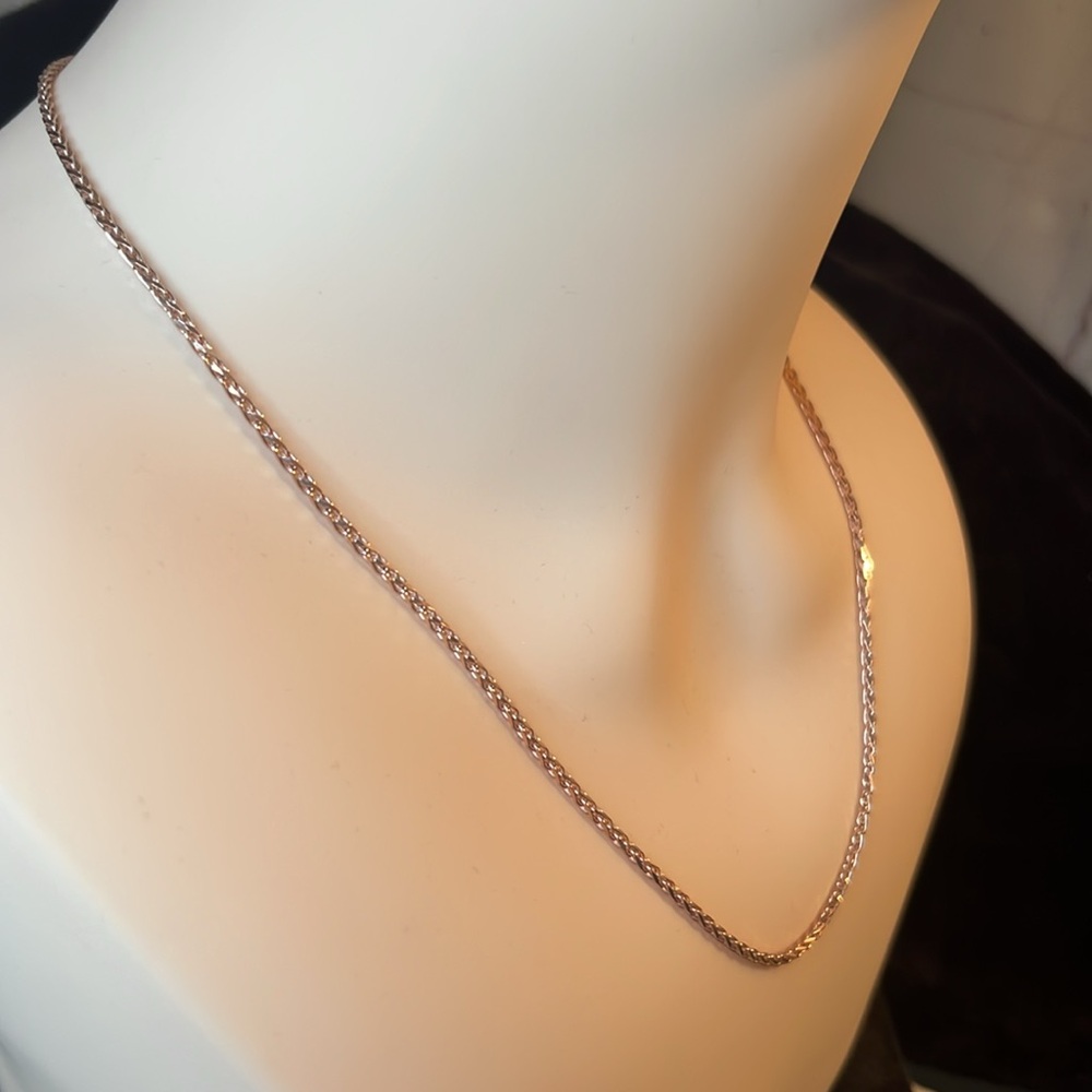 20” Italian Rose Gold over Wheat Chain Necklace